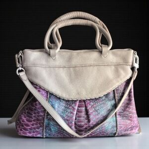 Aimee Kestenberg Beige and Purple Satchel